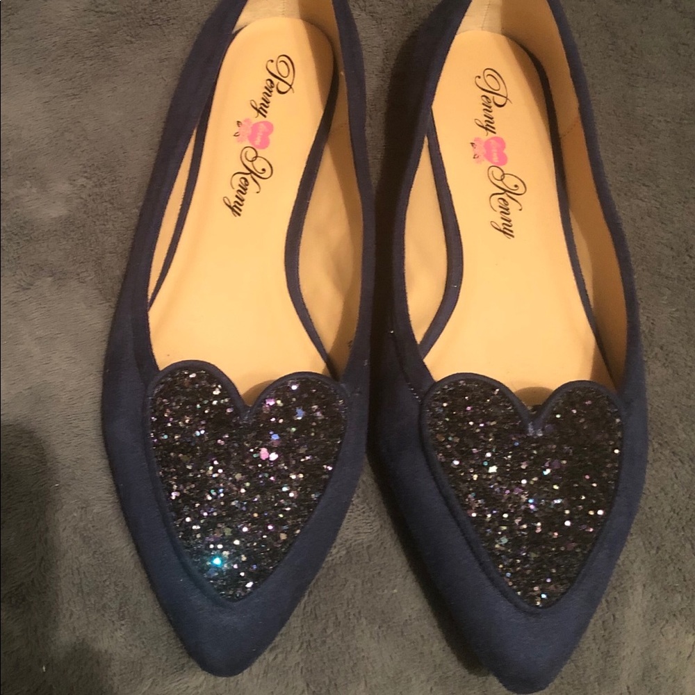 Penny Loves Kenny Womens Navy Suede Flats